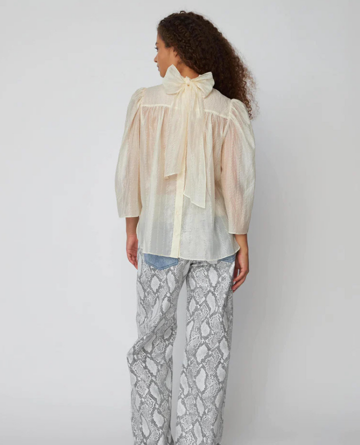 Stella Nova Vanilla Pointelle Bow Blouse