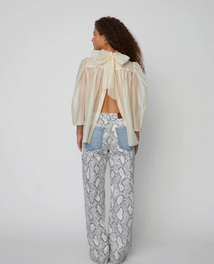 Stella Nova Vanilla Pointelle Bow Blouse