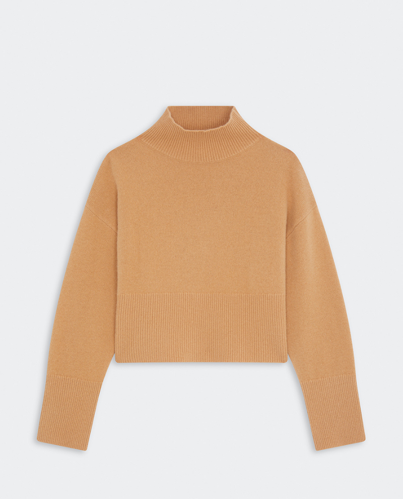 Suncoo Pinto Camel Rollneck Knit