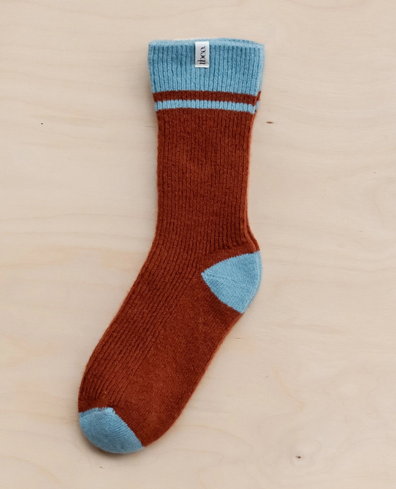 TBco. Rust Merino Stripe Socks
