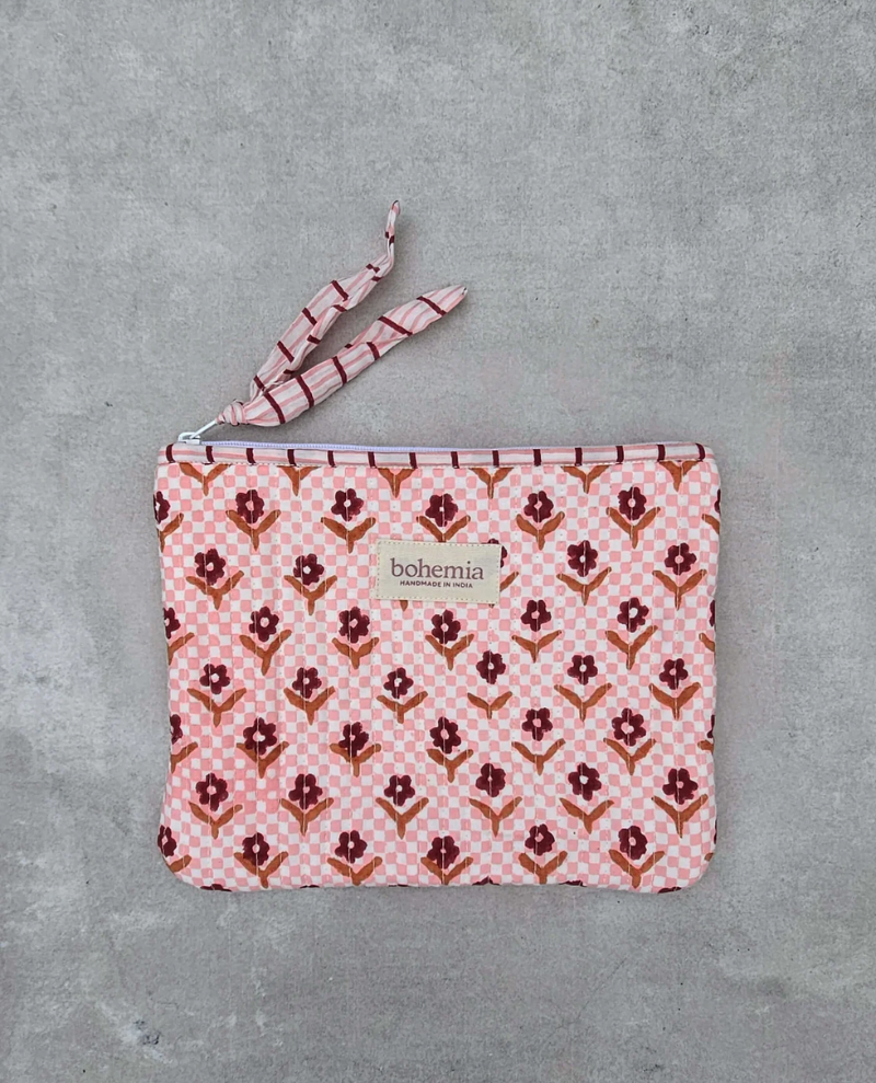 Bohemia Design Pink Daisy Check Pouch