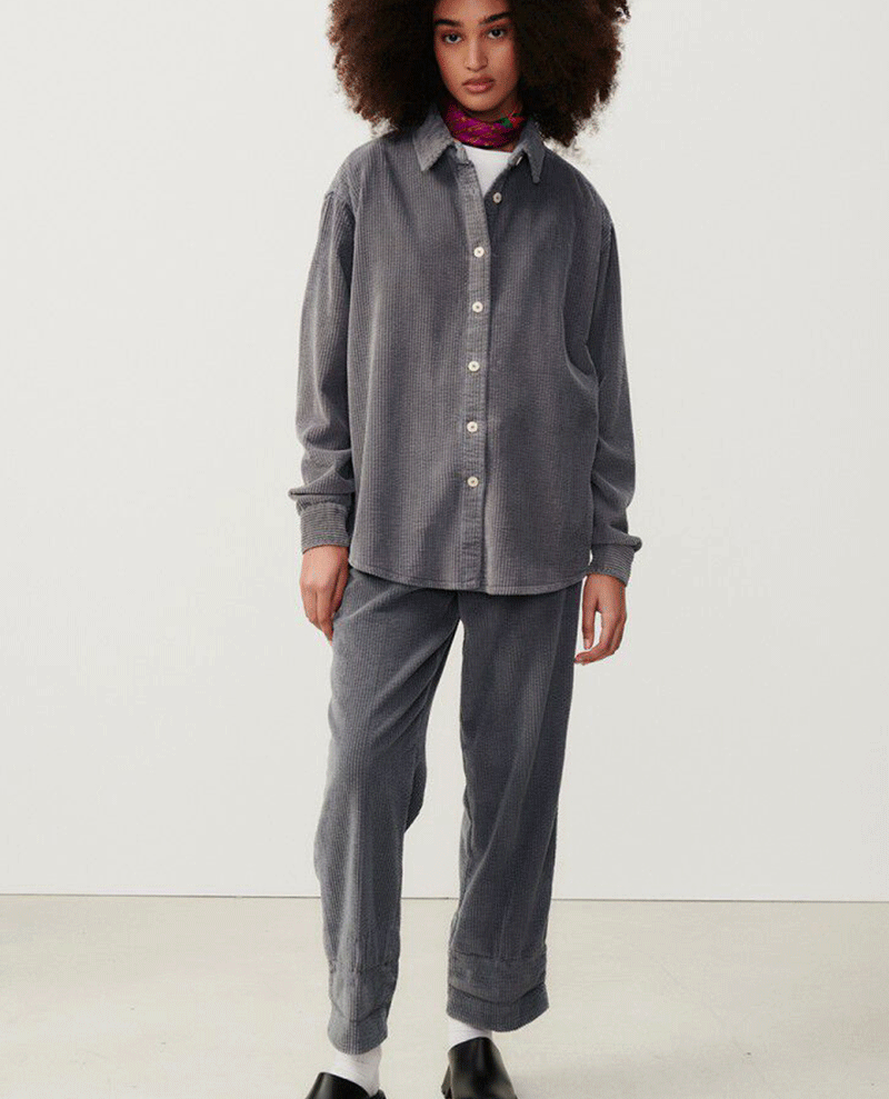 american vintage padow carbon vintage grey cord trousers