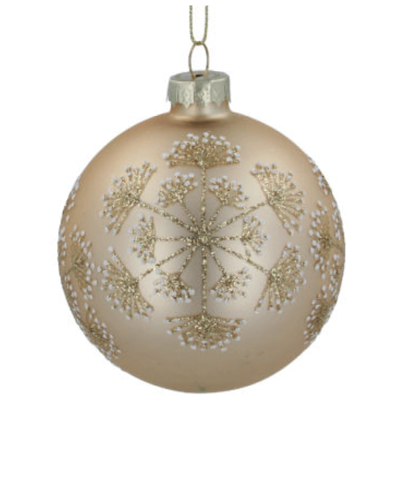 Gisela Graham Gold Snowflake Glass Bauble