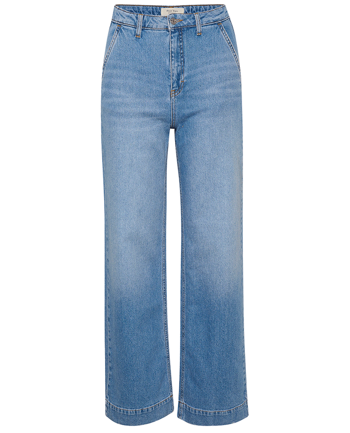 part two womens blue denim straight leg jeans