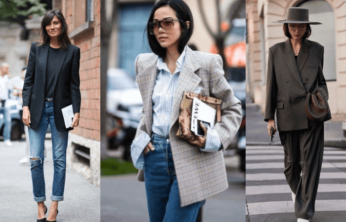 three women in head to toe denim