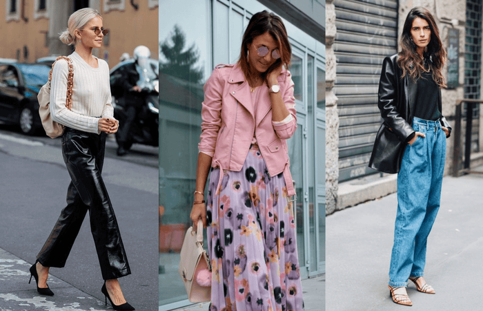 three ladies wearing leather