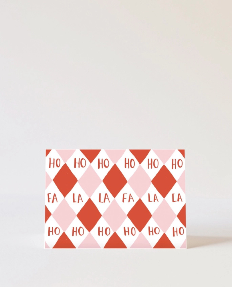 Heather Evelyn Ho Ho Ho Pink Card