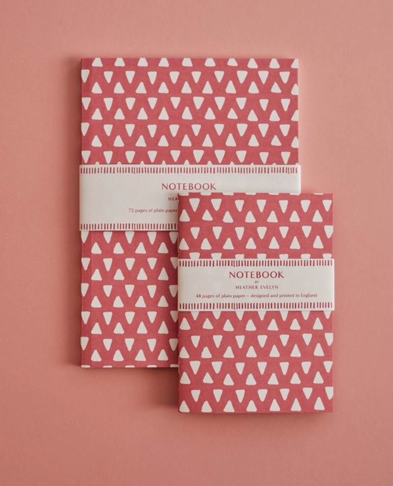 Heather Evelyn Pink Triangles A5 Notebook