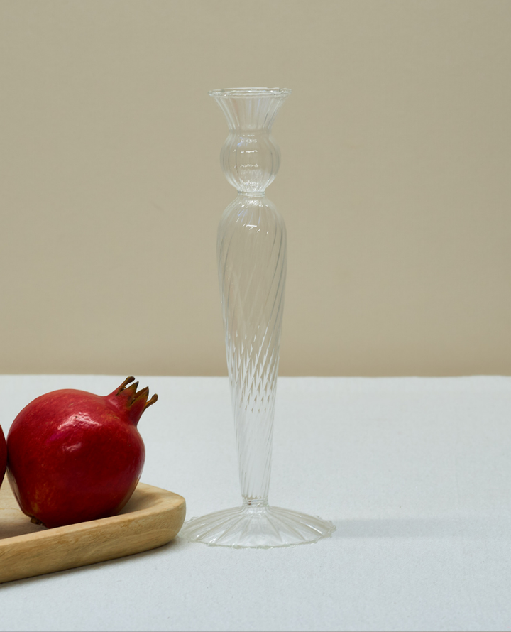 Ivore Nordic Taper Clear Glass Candlestick