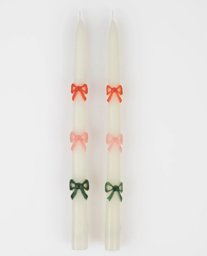 Meri Meri Colourful Bow Candle Pair