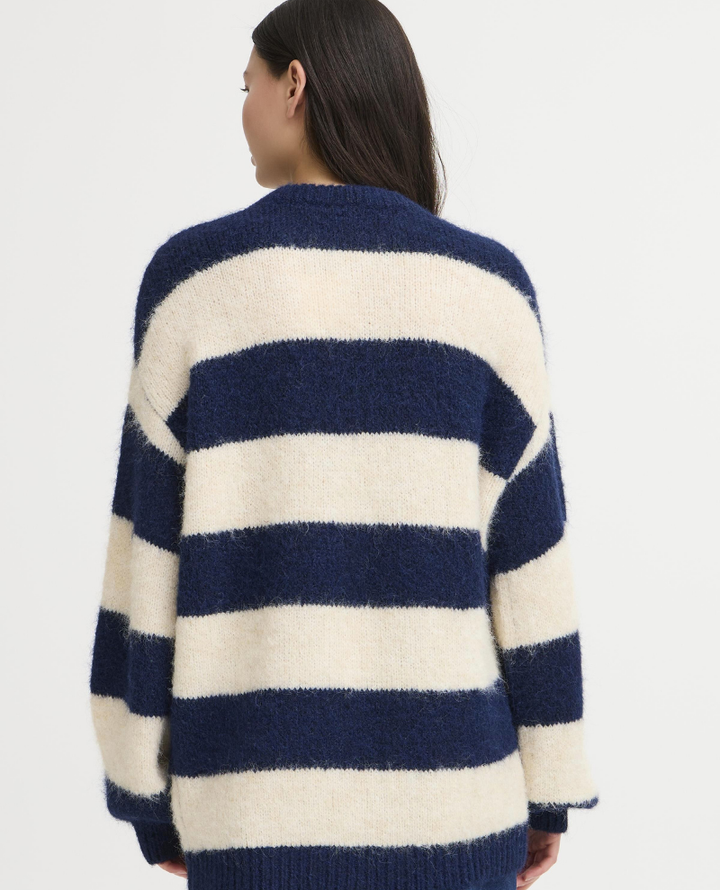 Ichi Dayana Blue Stripe Crew Knit