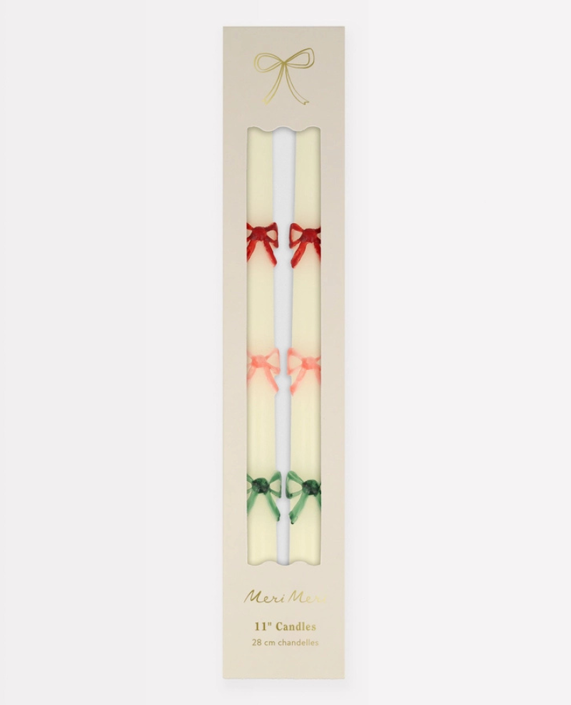 Meri Meri Colourful Bow Candle Pair