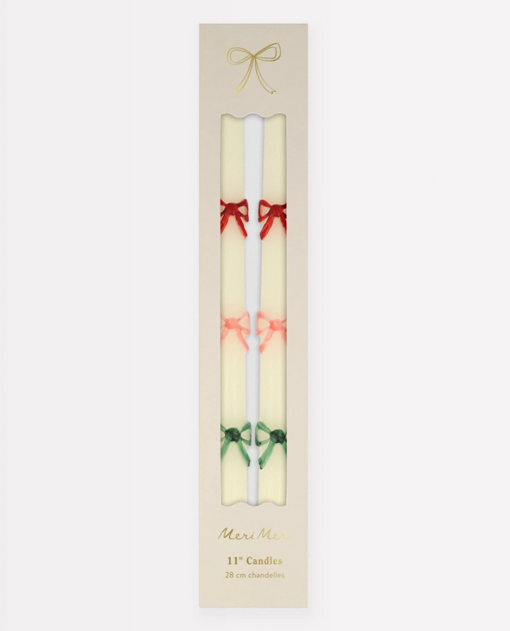 Meri Meri Colourful Bow Candle Pair