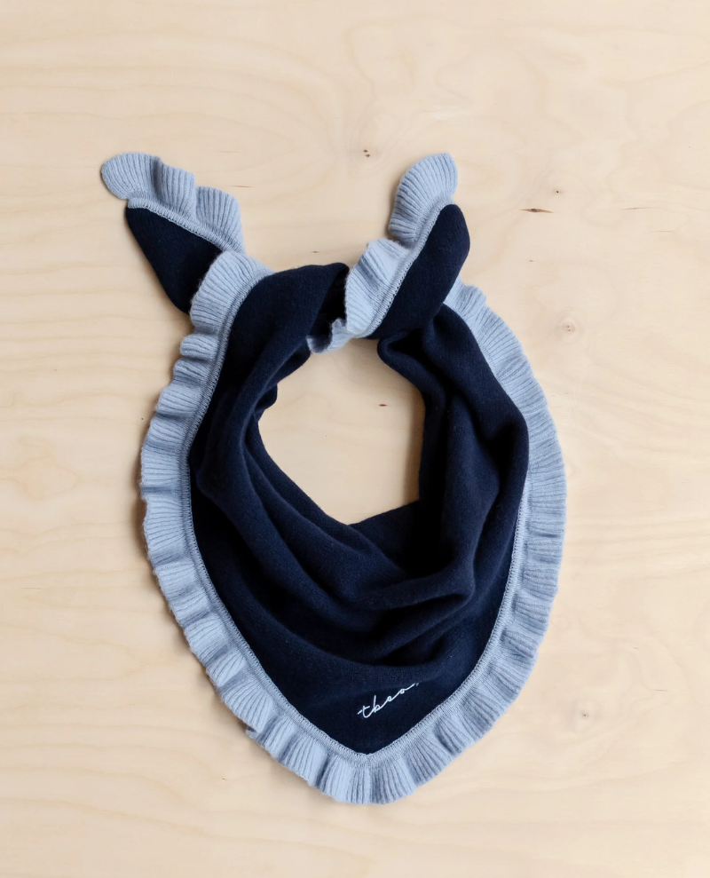 TBCo Triangle Navy Ruffle Scarf Popup