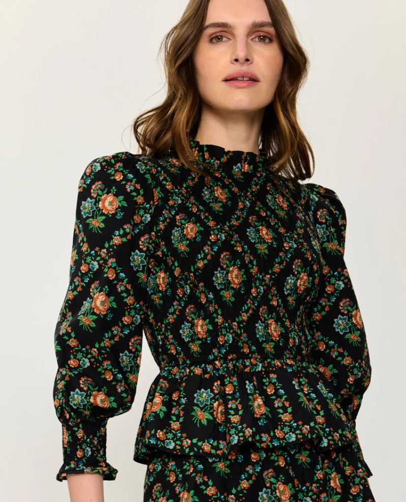 Pink City Prints Isabel Vintage Trellis Blouse