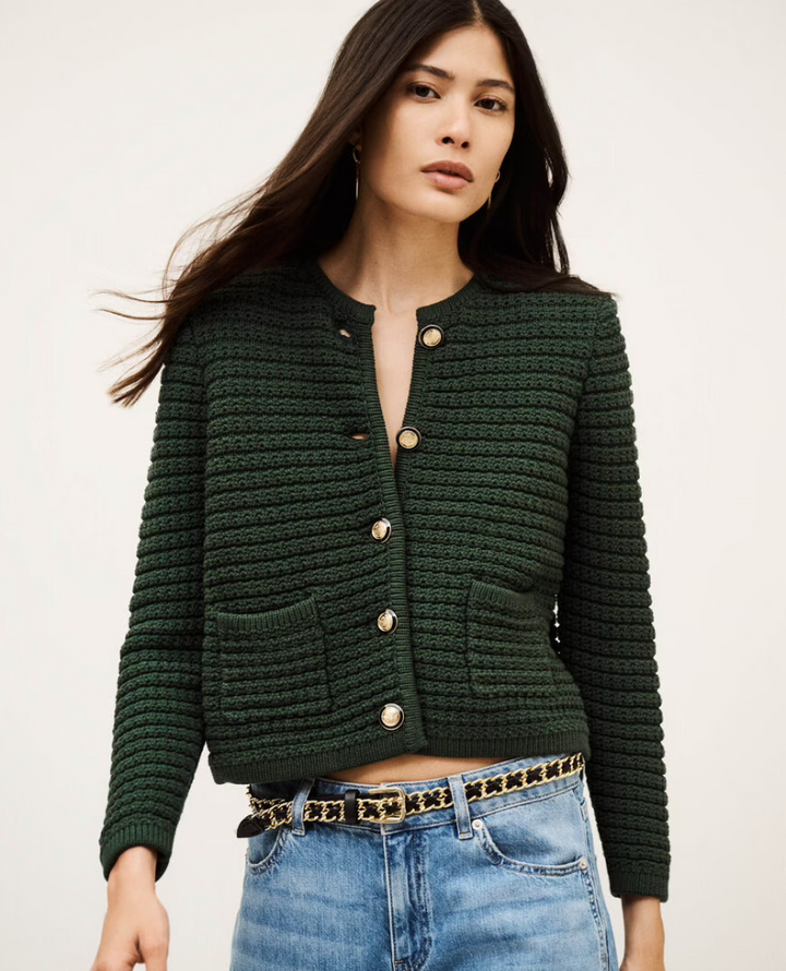 Ba&sh Gaspard Bottle Green Cardigan