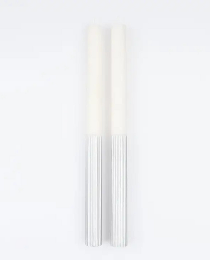 Meri Meri Silver Dipped Candle Pair
