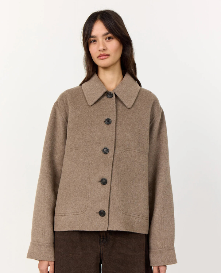 Levete Room Owa Grey Short Wool Coat