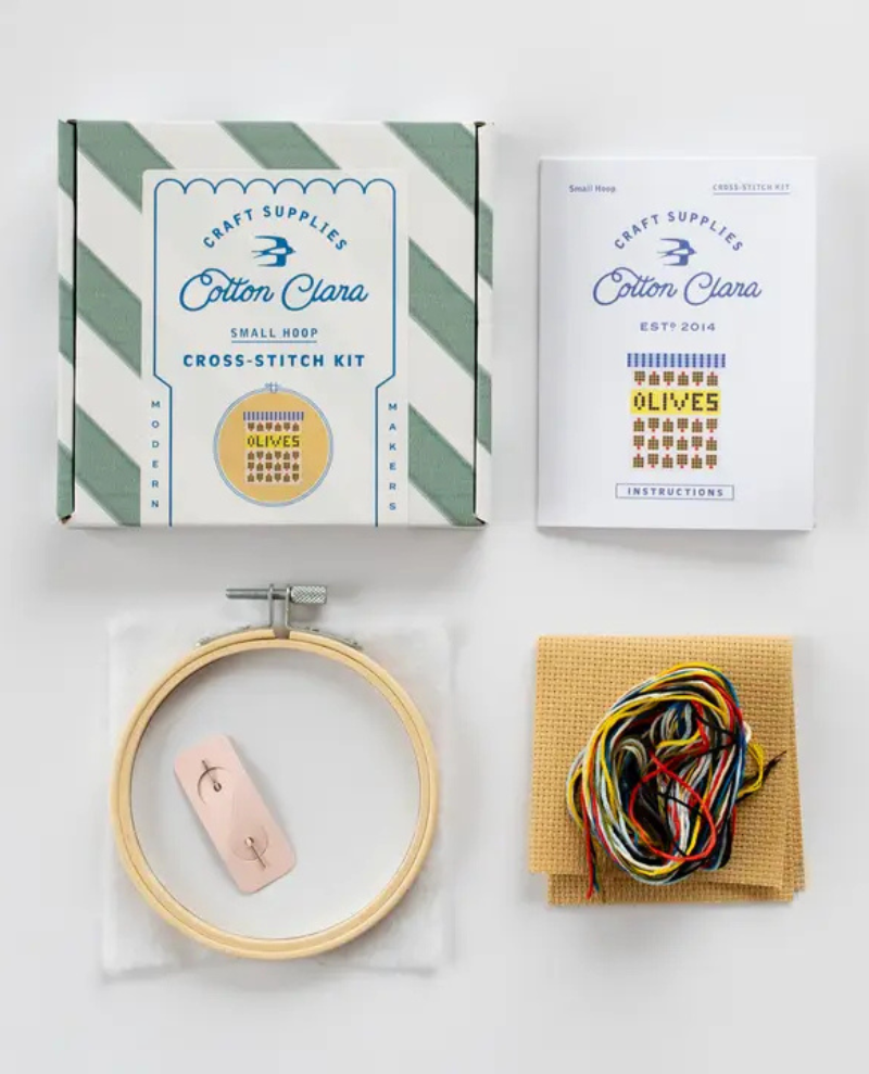 Cotton Clara Olives Cross Stitch Kit