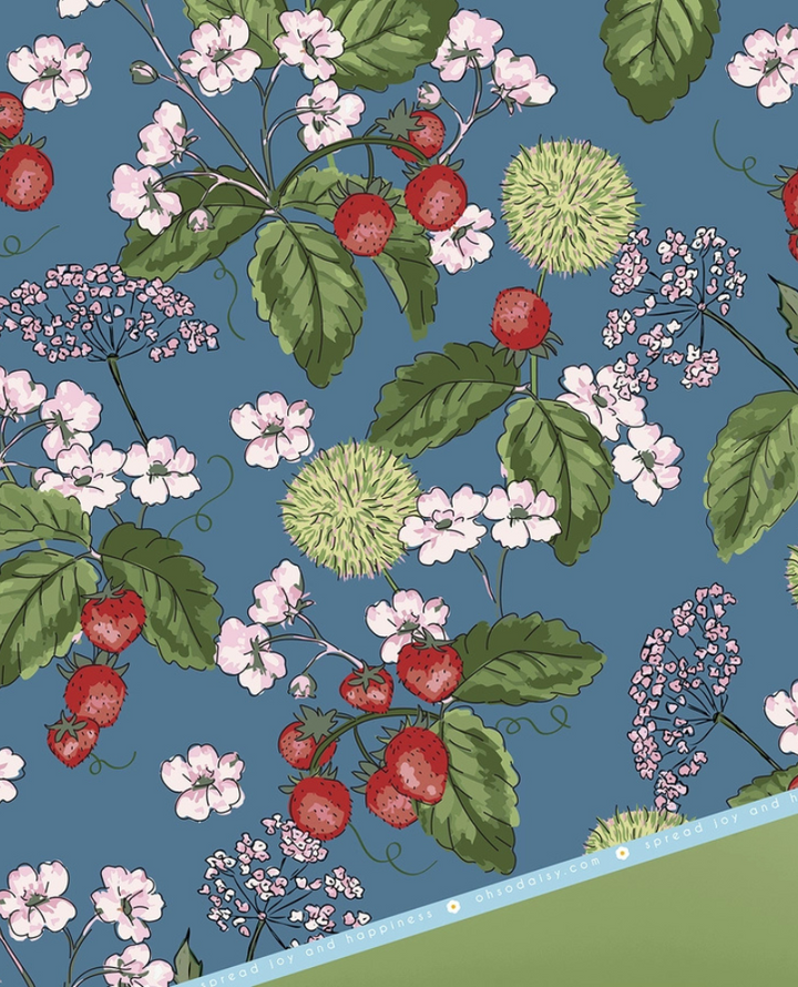Oh So Daisy Strawberry Pink Gift Wrap