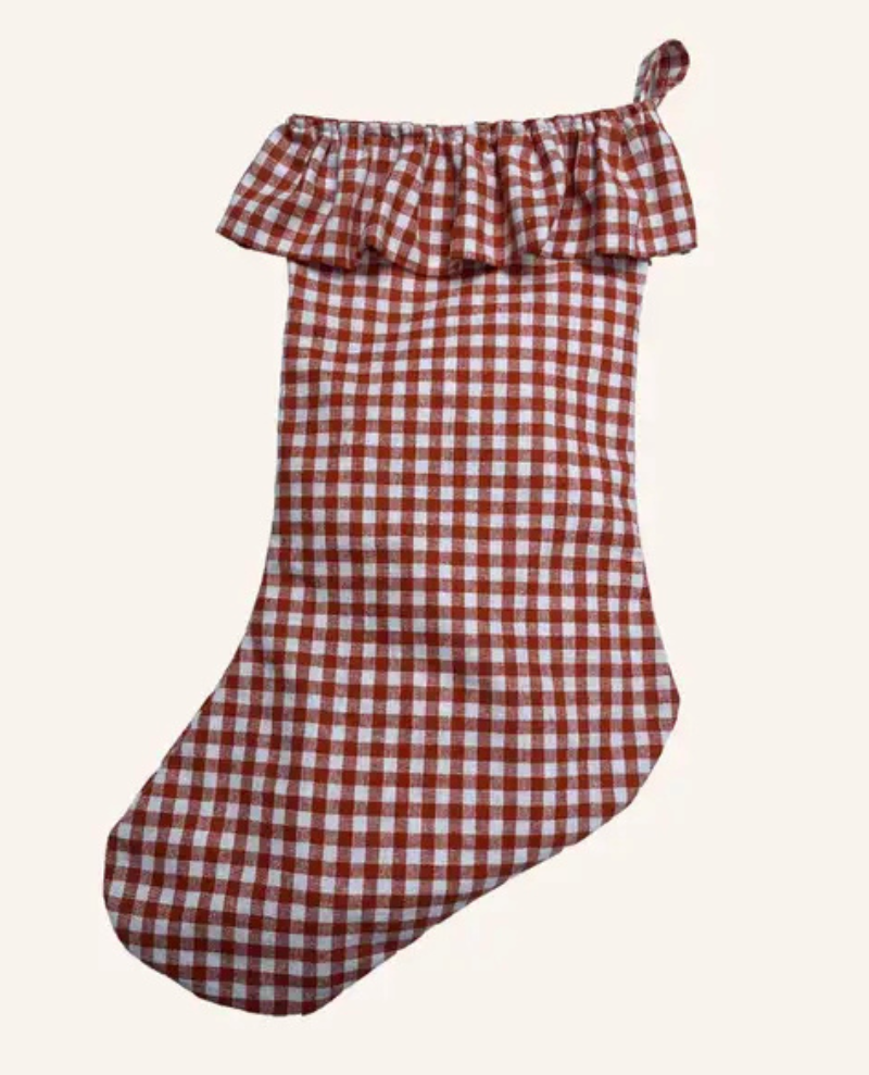 Walker Home Red Gingham Stocking
