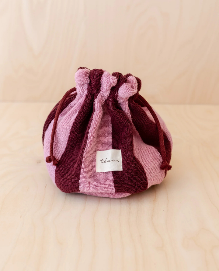 TBCo Burgundy Terry Cotton Wash Bag Popup