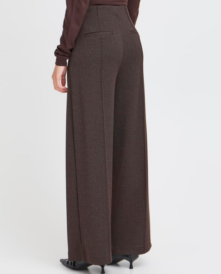 Ichi Kate Dark Brown Wide Trousers