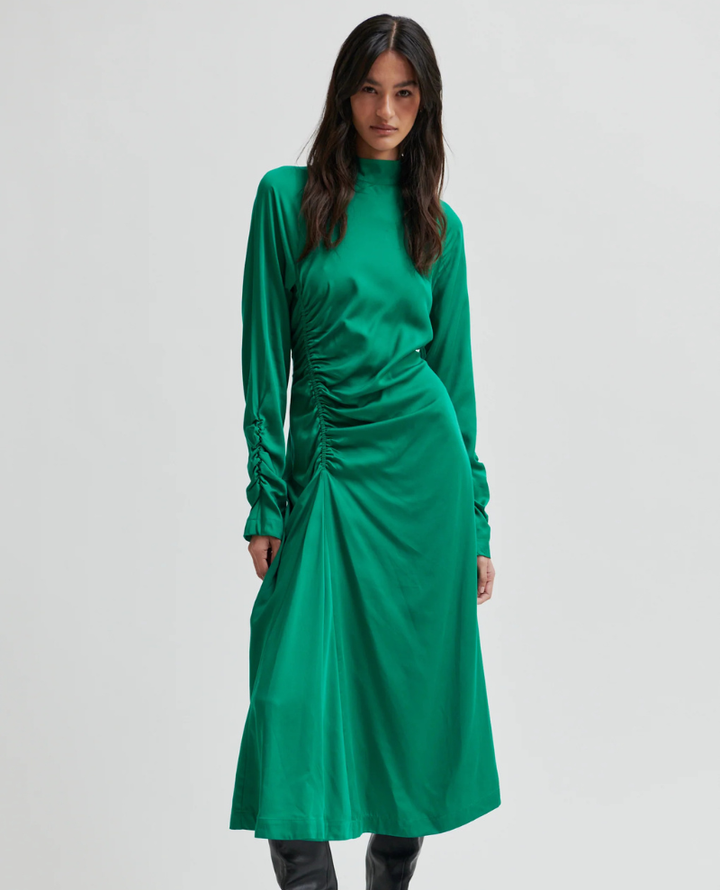 Second Female Satina Lush Green Midi Dress
