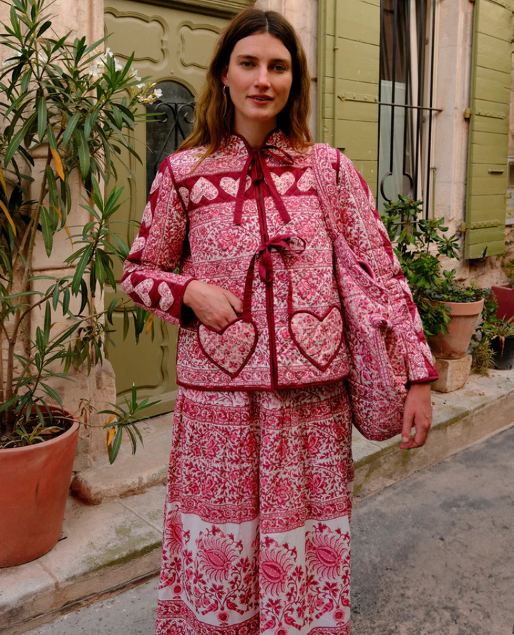 Pink City Prints Penny Burgundy Heart Jacket
