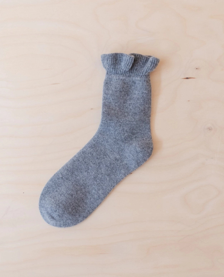 TBco. Charcoal Merino Wool Frilly Socks