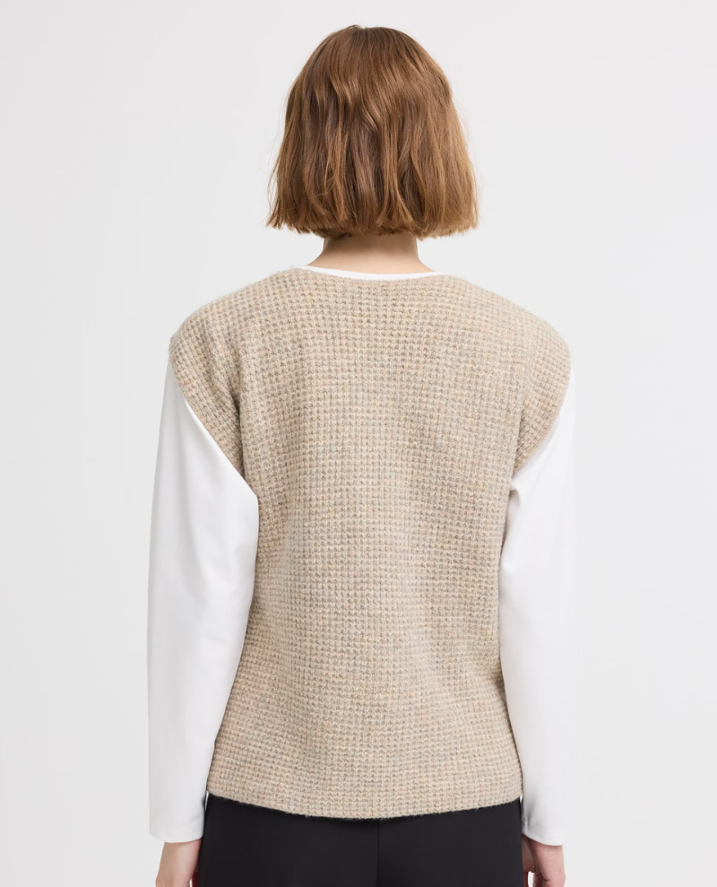 Ichi Litten Camel Brown Wrap Cardigan