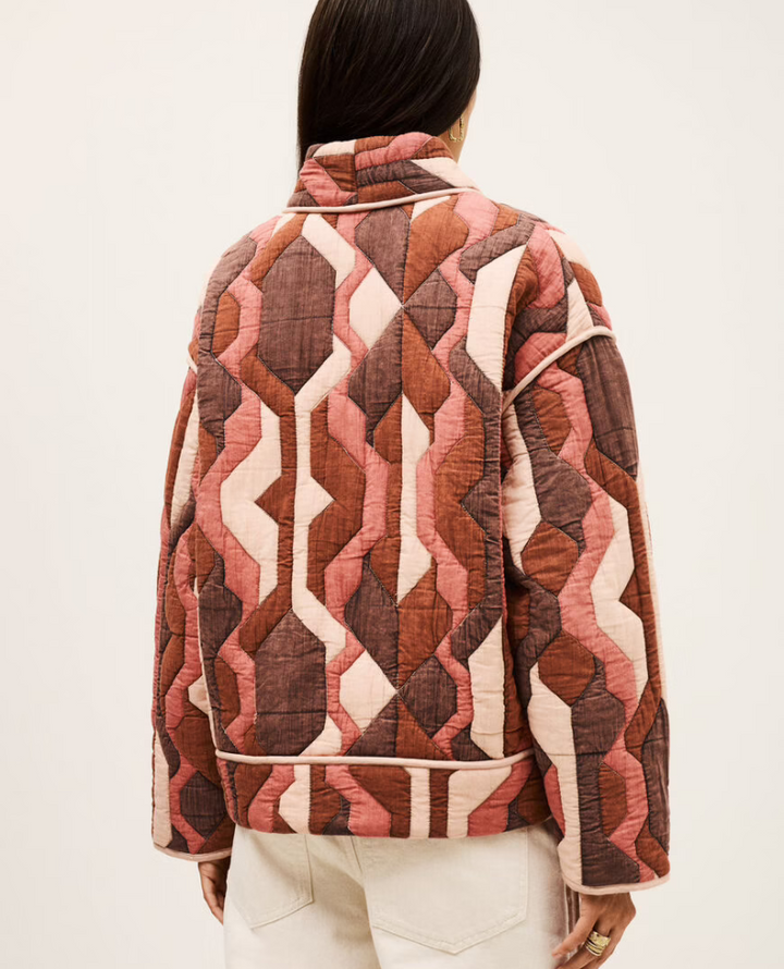 Ba&sh Trincy Bordeaux Patchwork Jacket