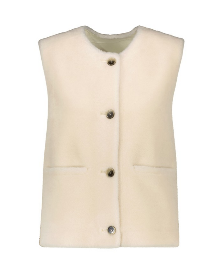 Oakwood Lily Beige Furry Gilet Waistcoat