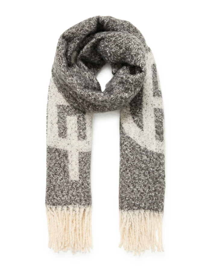 Ichi Legina Black and Cream Scarf