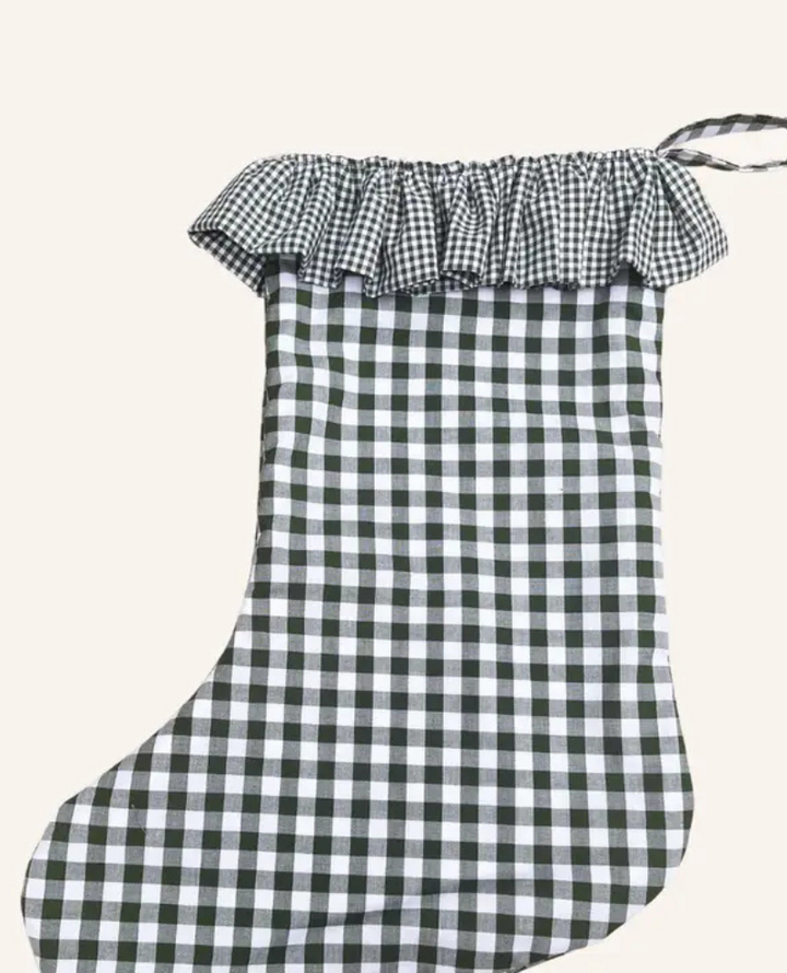 Walker Home Green Gingham Stocking