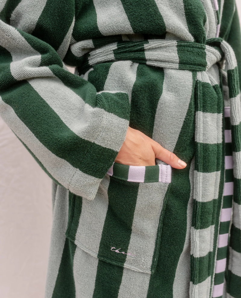 TBCo Green Terry Cloth Bath Robe