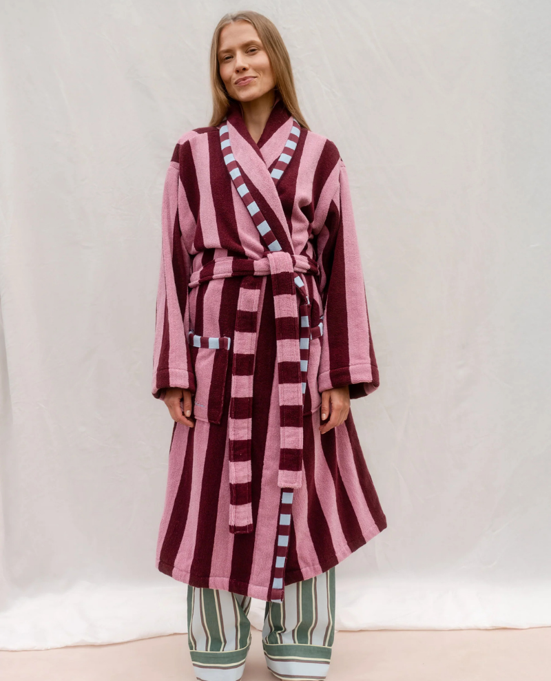 TBCo Burgundy Terry Cloth Bath Robe