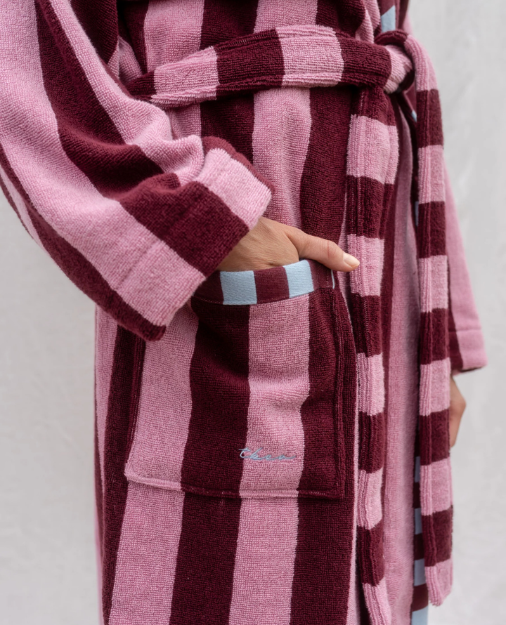 TBCo Burgundy Terry Cloth Bath Robe