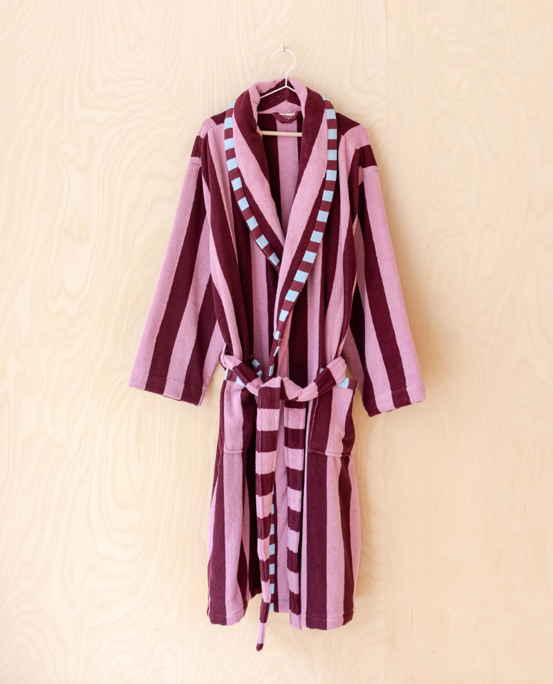 TBCo Burgundy Terry Cloth Bath Robe