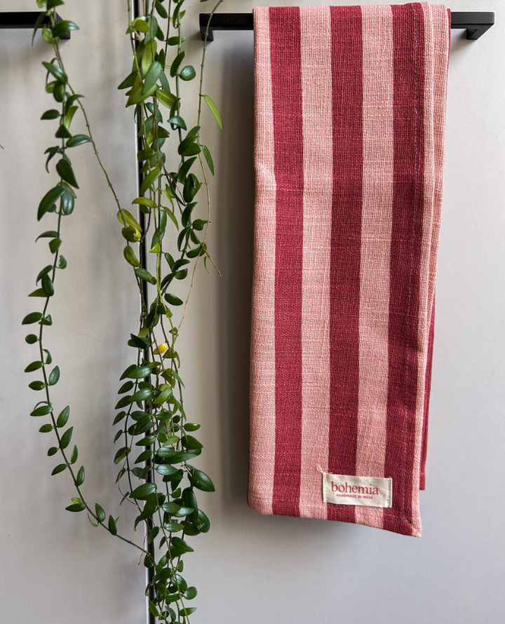 Bohemia Design Jaipur Pomegranate Stripe Tea Towel