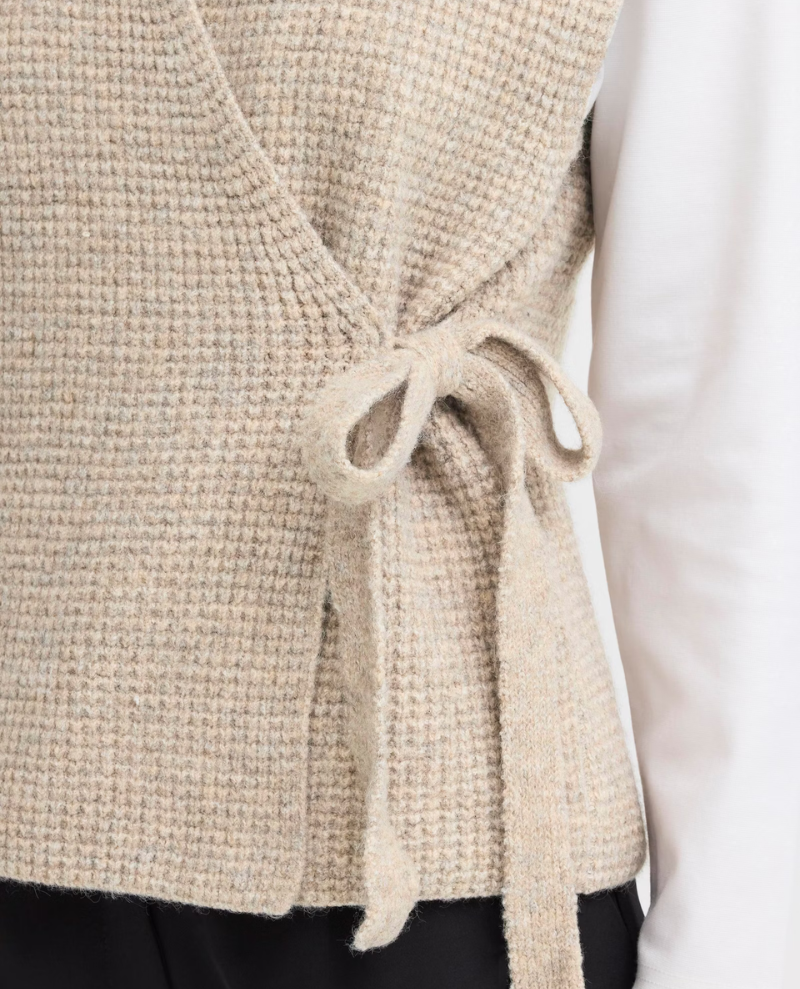 Ichi Litten Camel Brown Wrap Cardigan