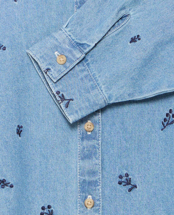 Ichi Archer Blue Denim Shirt