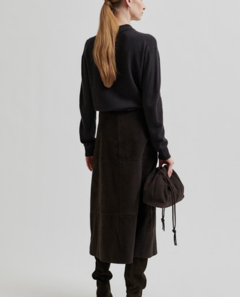 Second Female Noormie Chocolate Suede Skirt