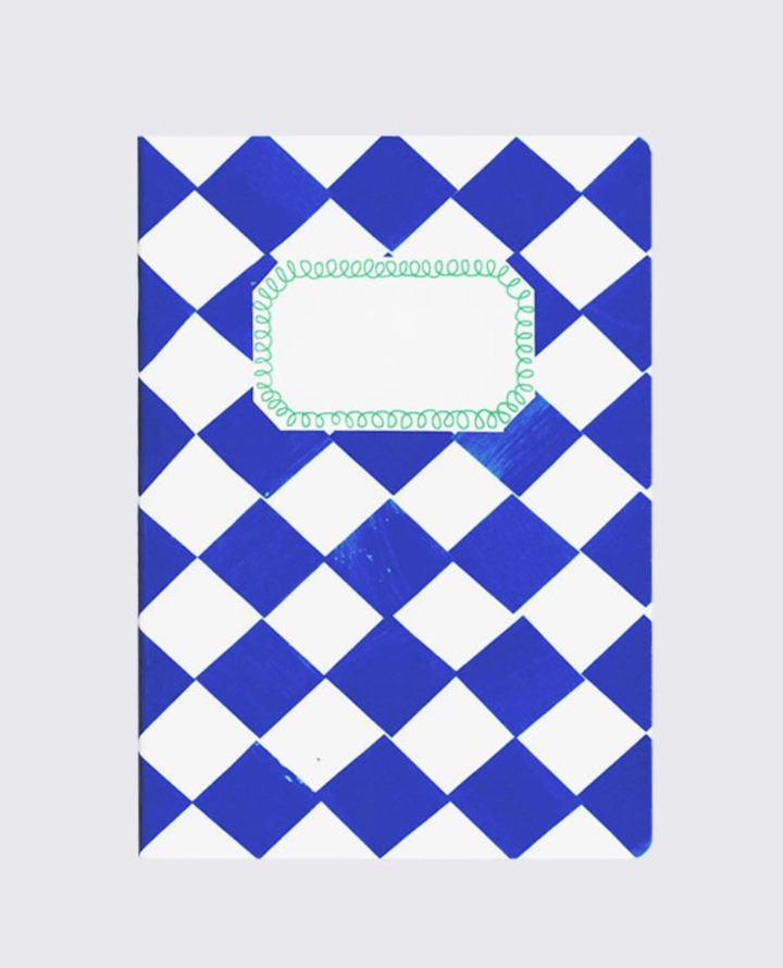Hadley Blue Chequered Notebook A5
