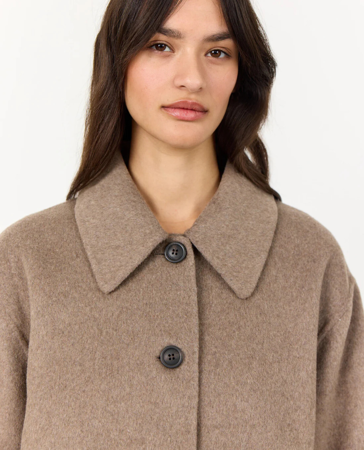 Levete Room Owa Grey Short Wool Coat