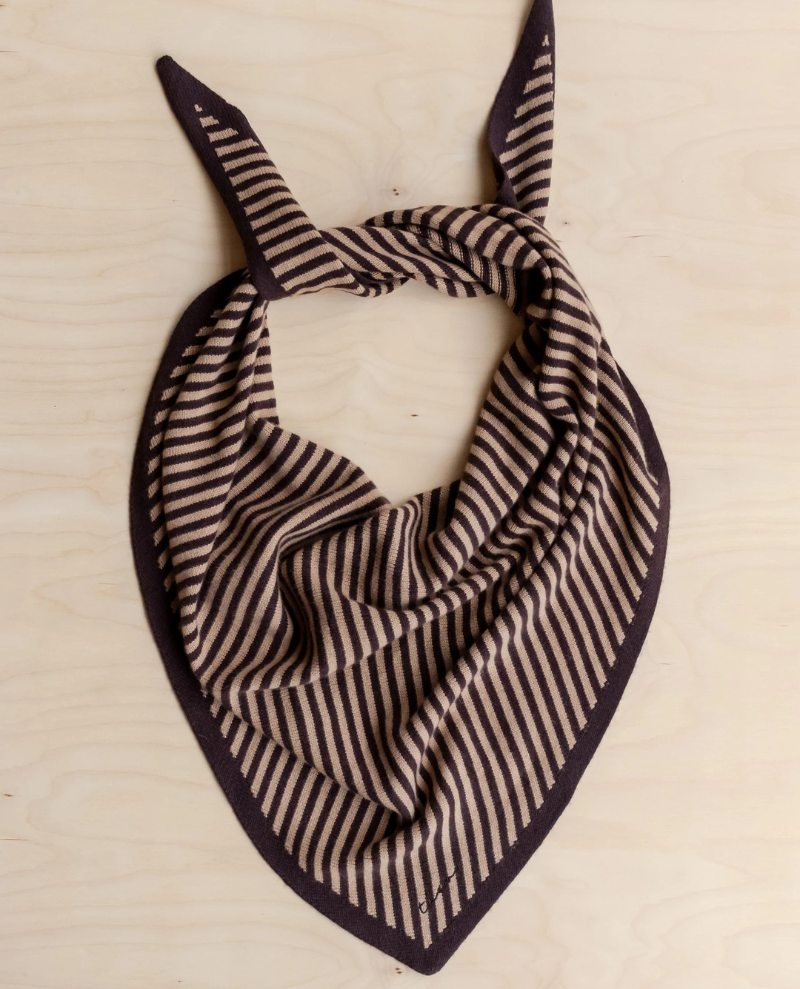 TBco. Large Merino Triangle Camel Brown Scarf