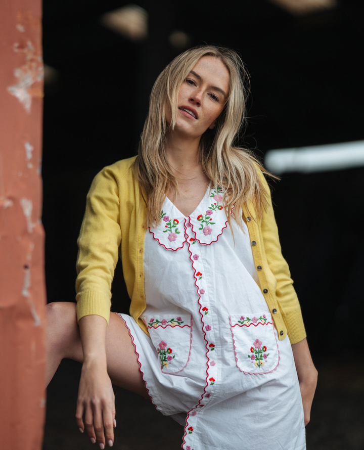 Jumper1234 Shrunken Yellow Cardigan