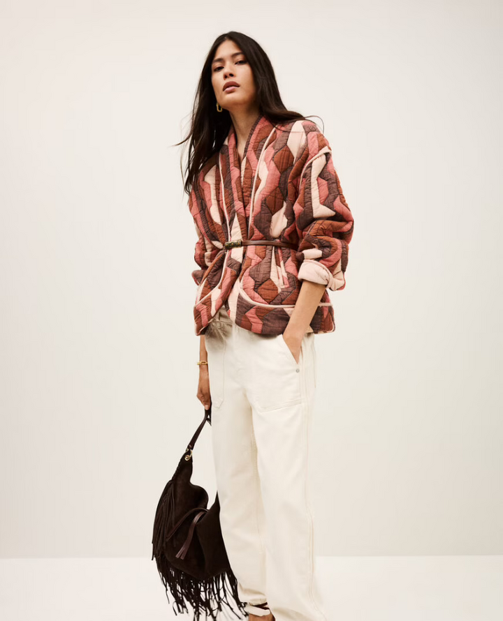 Ba&sh Trincy Bordeaux Patchwork Jacket