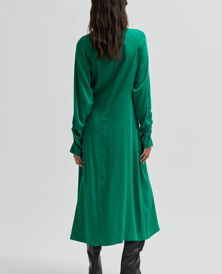 Second Female Satina Lush Green Midi Dress