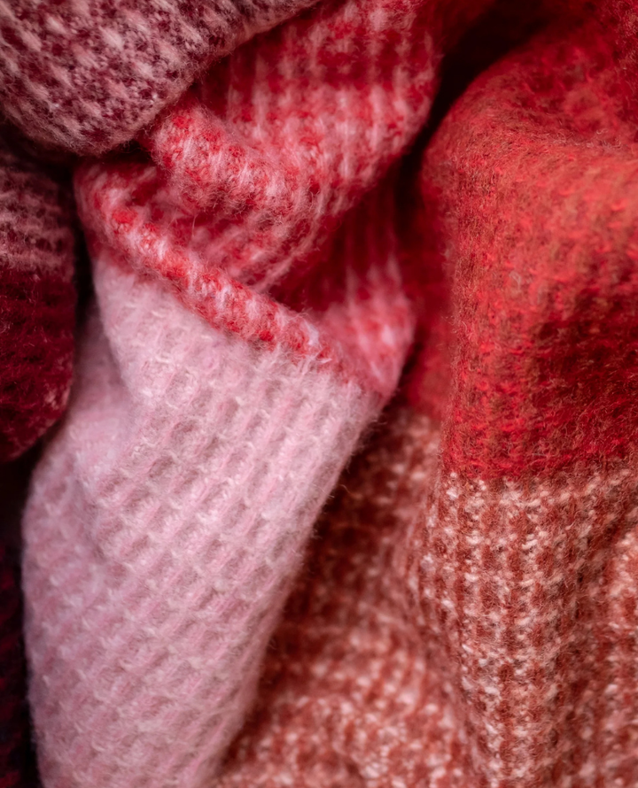 TBCo. Recycled Wool Berry Waffle Check Blanket Popup